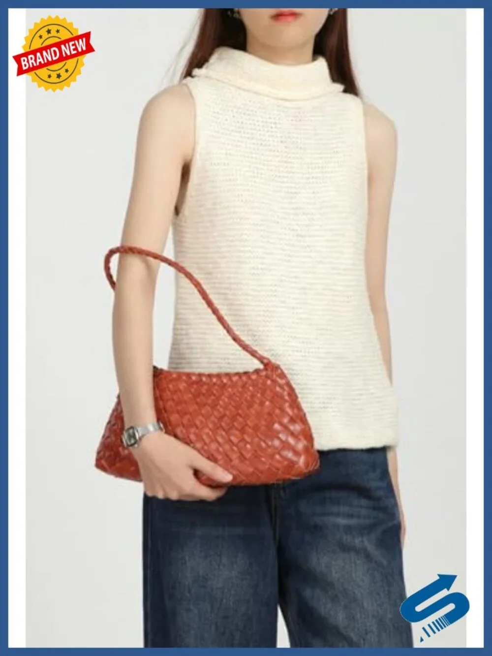 Suede Woven Hobo Bag Faux Leather Tote Purse Shoulder Bag